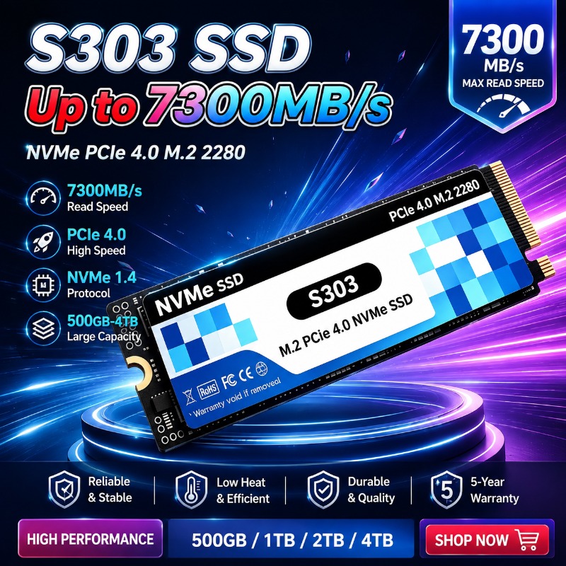 SSD interno S303 M.2 NVMe da 5 - M.2 Nvme 4Tb Pcie 4.0 Ssd recensione e prezzo